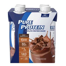 Pure Protein Shake, Complete Protein, Rich Chocolate, 30 g Protein, 11 fl oz, 4 Count
