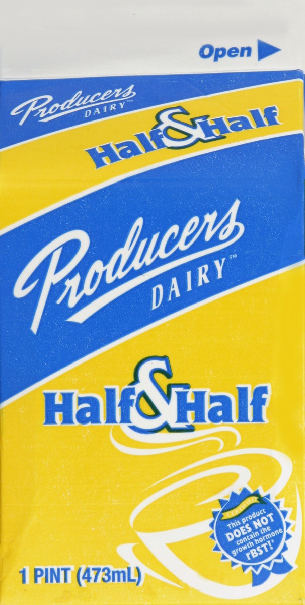 slide 1 of 1, Producers Dairy Half & Half 1 pt, 1 pint
