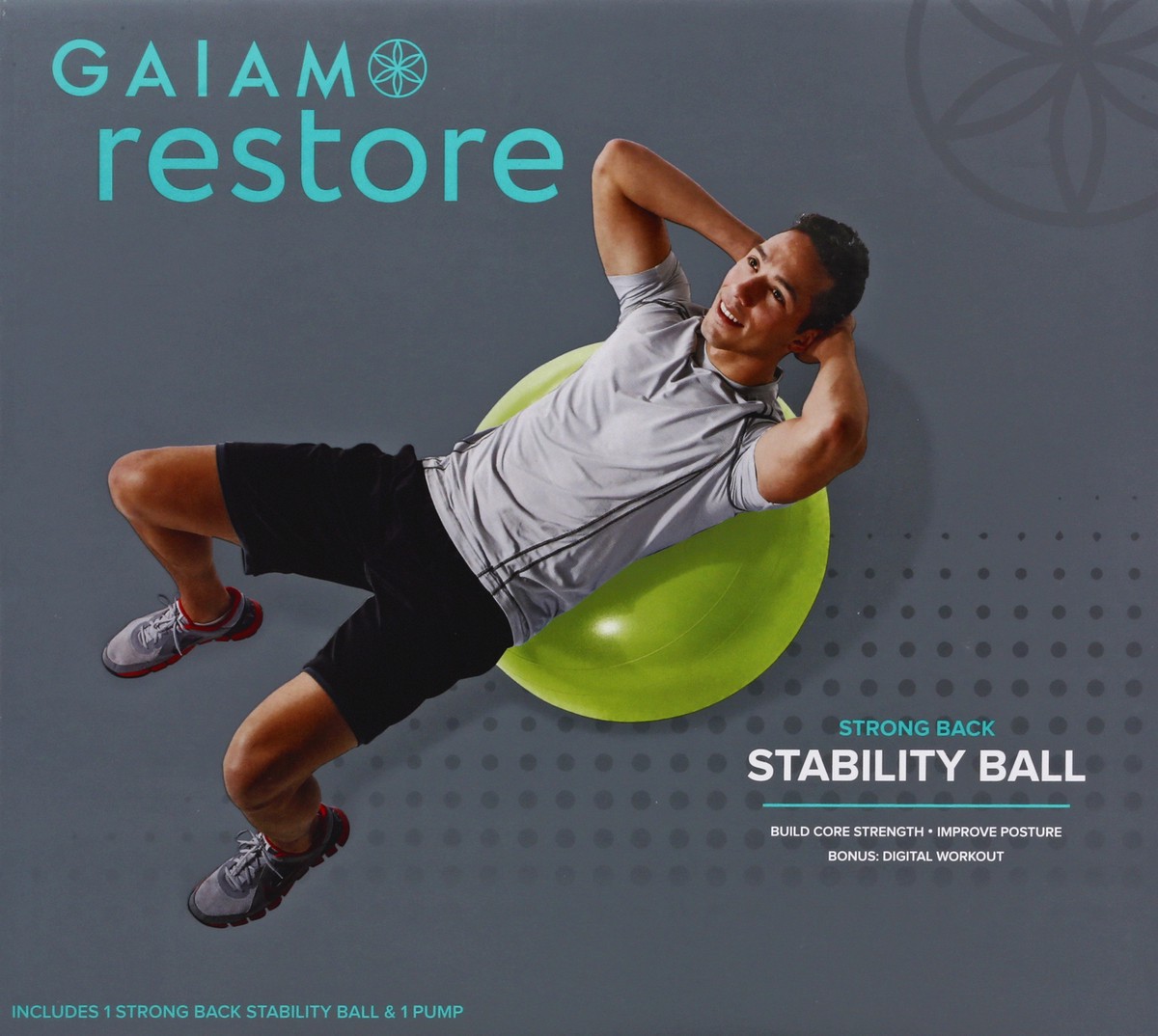 slide 6 of 9, Gaiam Restore Stability Ball Kit Strong Back Box - Each, 1 ct