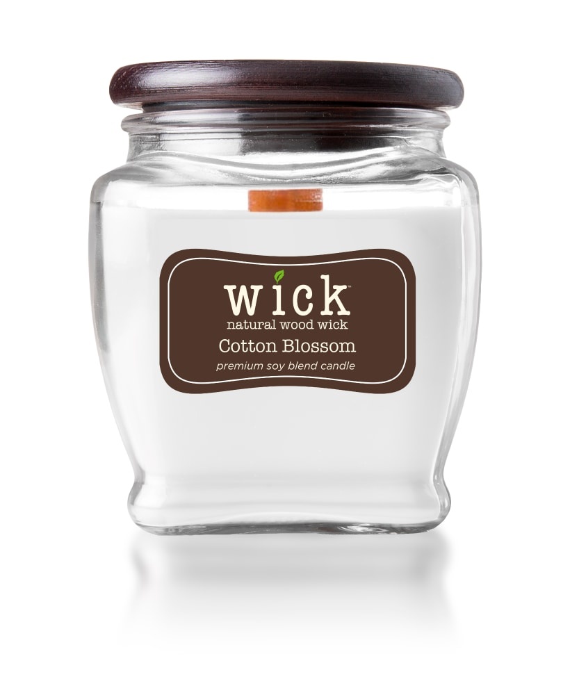 slide 1 of 1, Wick Cotton Blossom Jar Candle - White, 15 oz