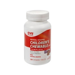 slide 1 of 1, CVS Pharmacy Children's Chewable Tablets Complete Animal Shapes, 150 cups