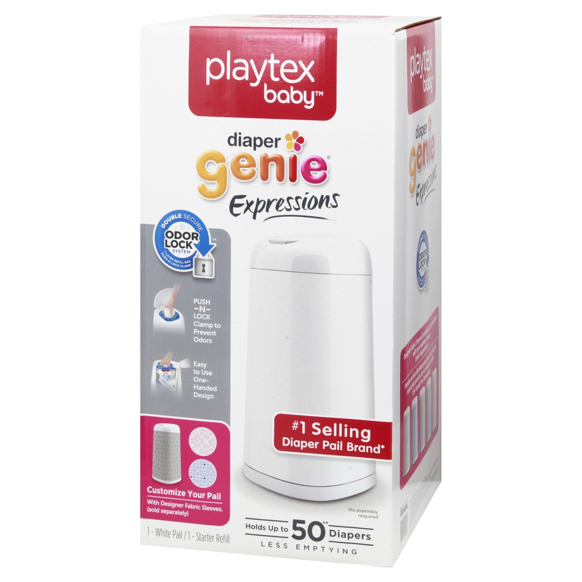 slide 8 of 11, Playtex Baby Expressions White Pail & Starter Refill Diaper Genie 1 ea, 2 ct