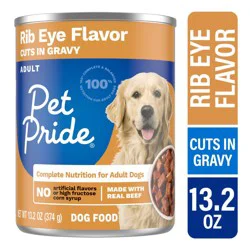 Pet Pride Rib Eye Flavor Cuts In Gravy Wet Dog Food Can