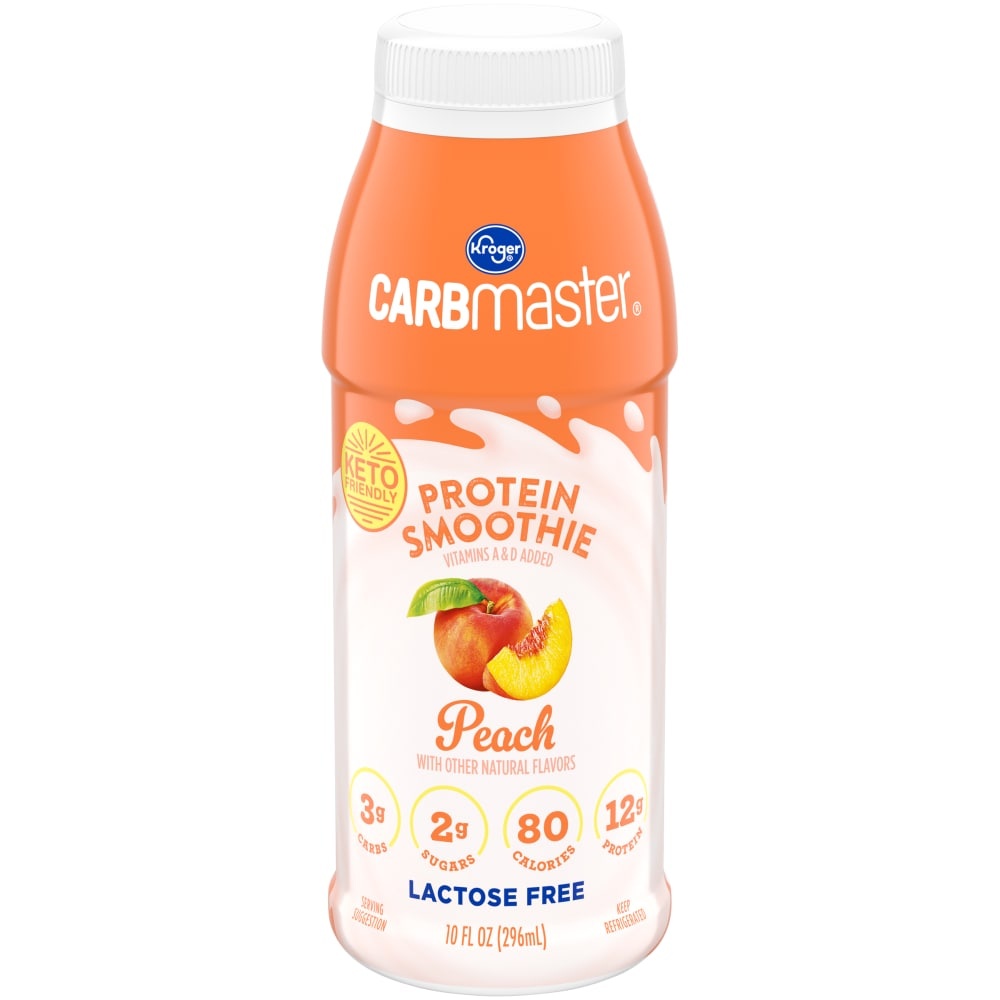slide 1 of 1, Kroger Protein Smoothie Lactose Free Peach, 10 fl oz