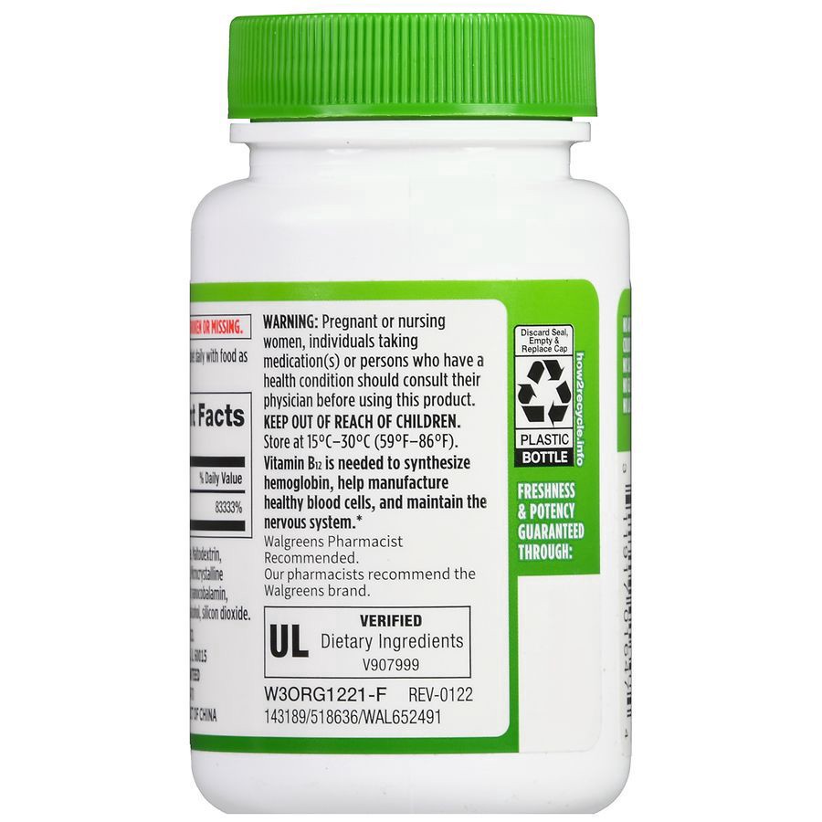 slide 4 of 5, Walgreens Timed Release Vitamin B12 2000 mcg, 120 ct