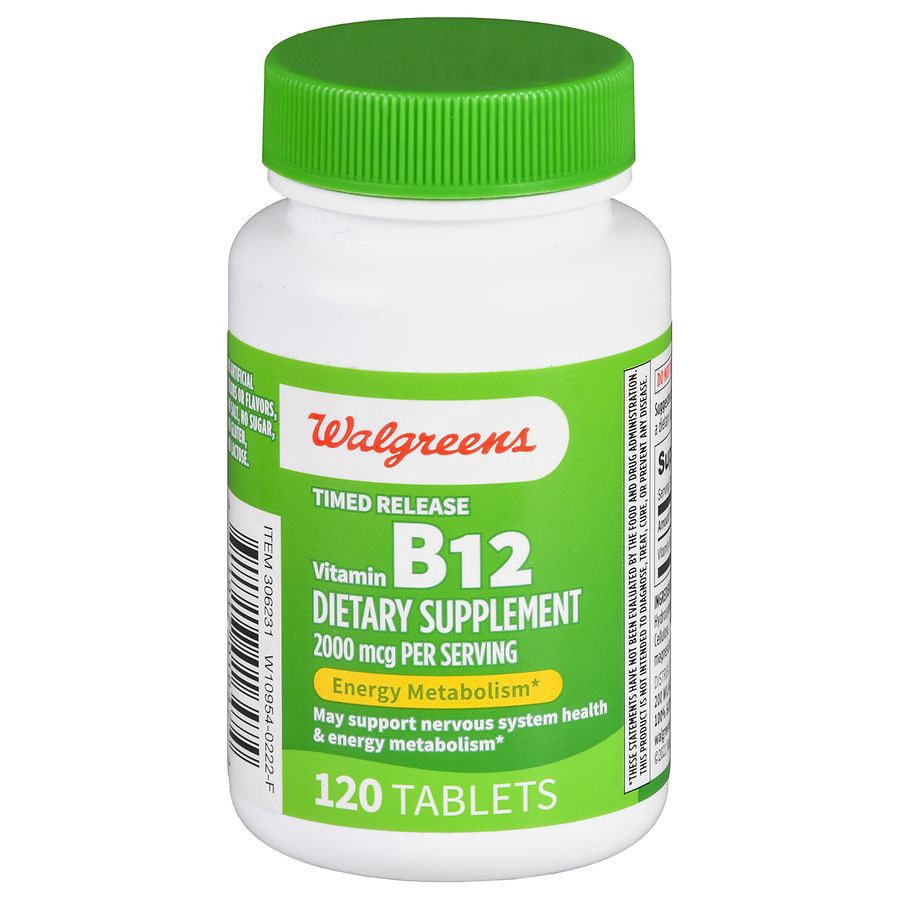 slide 1 of 5, Walgreens Timed Release Vitamin B12 2000 mcg, 120 ct
