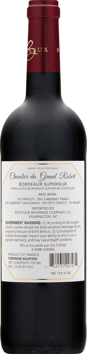 slide 5 of 9, Chevalier Du Grand Robert 2017 Bordeaux Superieur 750 ml, 750 ml