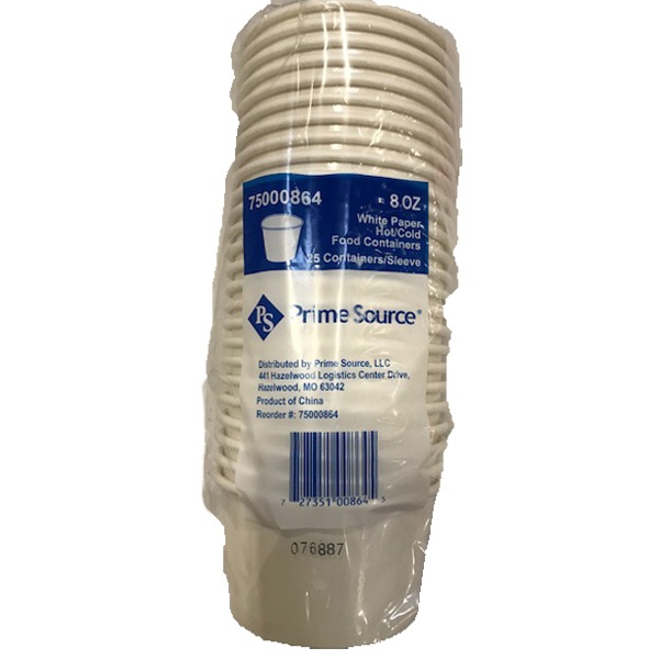 slide 1 of 1, Prime Source Container Food Paper Round White, 25 ct