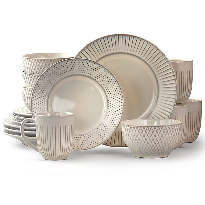 slide 1 of 1, Elama Market Finds Dinnerware Set - White, 16 ct