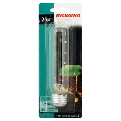 slide 1 of 1, Sylvania Clear 25 Watt Indoor T10 Light Bulb, 1 ct