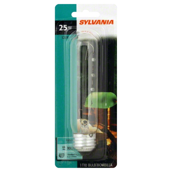 slide 1 of 1, Sylvania Light Bulb, T10, 25 Watts, 1 ct