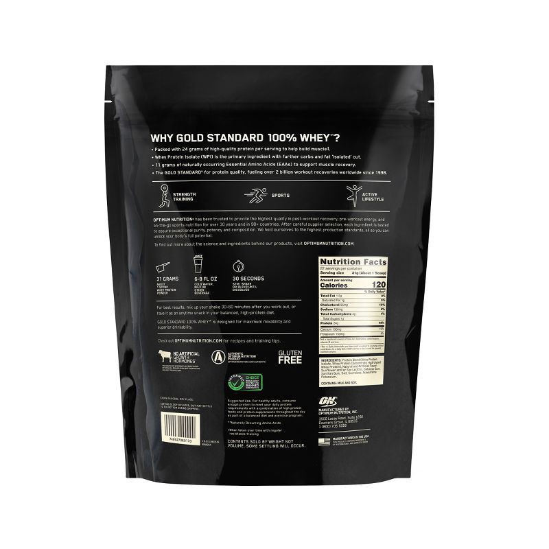 slide 3 of 9, Optimum Nutrition Gold Standard 100% Whey Protein Powder - Vanilla Ice Cream - 24oz, 1.50 lb