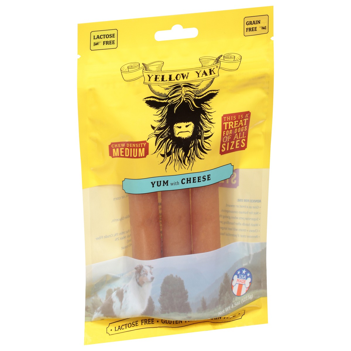 slide 6 of 10, Yellow Yak Yum with Cheese Dog Treat 4.5 oz, 4.5 oz