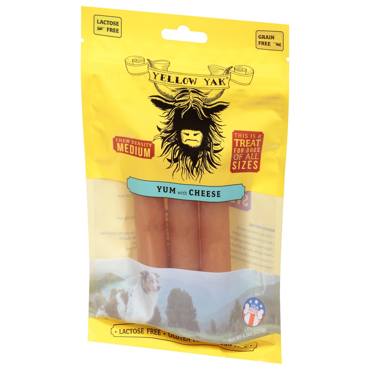 slide 3 of 10, Yellow Yak Yum with Cheese Dog Treat 4.5 oz, 4.5 oz