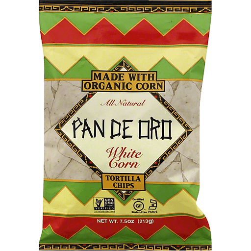 slide 2 of 3, Pan De Oro Tortilla Chips, White Corn, 7.5 oz