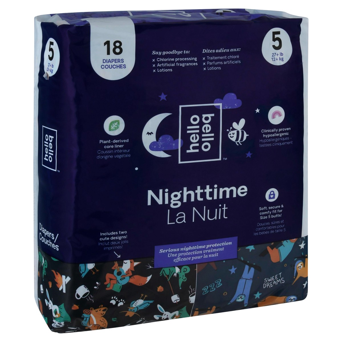 slide 4 of 9, Hello Bello 5 (27+ lb) Nighttime Diapers 18 ea, 18 ct