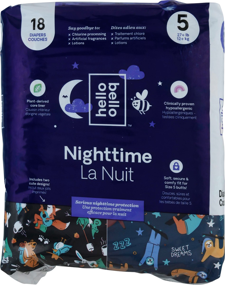 slide 8 of 9, Hello Bello 5 (27+ lb) Nighttime Diapers 18 ea, 18 ct