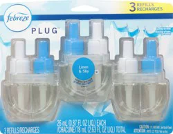 Febreze Plug Linen & Sky Scented Oil Refill 3-26 ml Bottles