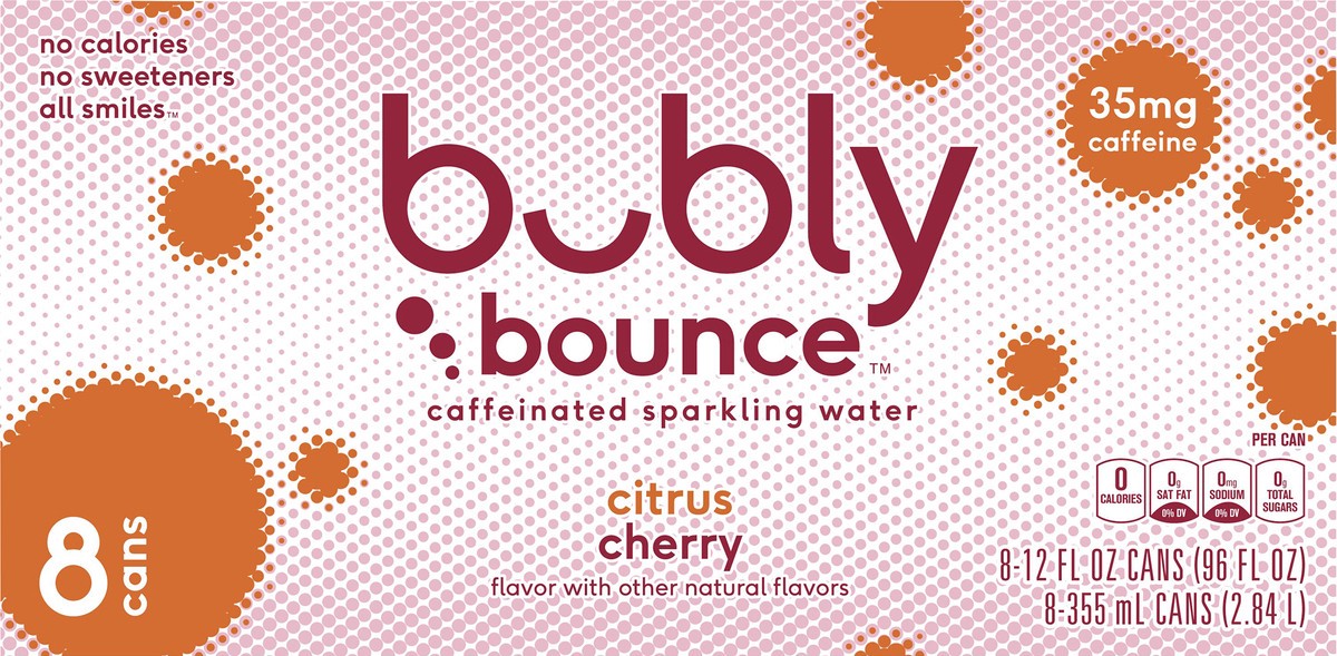 slide 4 of 10, bubly Citrus Cherry Enhanced Water, 8 ct