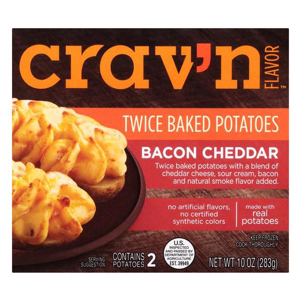 slide 1 of 2, Crav'n Flavor Twice Baked Potatoes, Bacon Cheddar, 10 oz