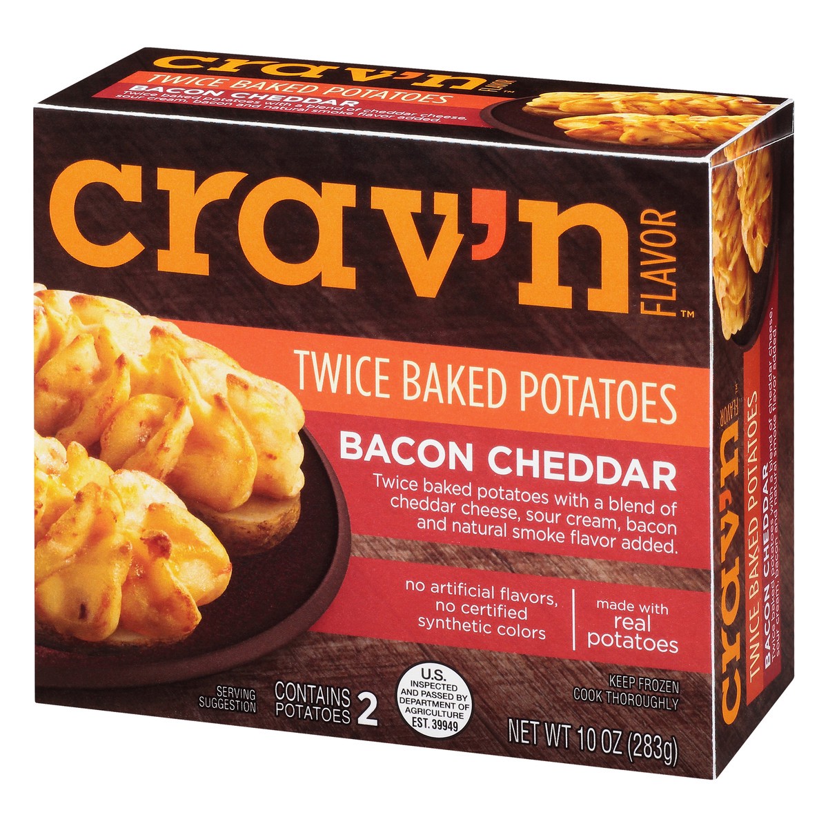 slide 4 of 15, Crav'n Flavor Twice Baked Potatoes, Bacon Cheddar, 10 oz