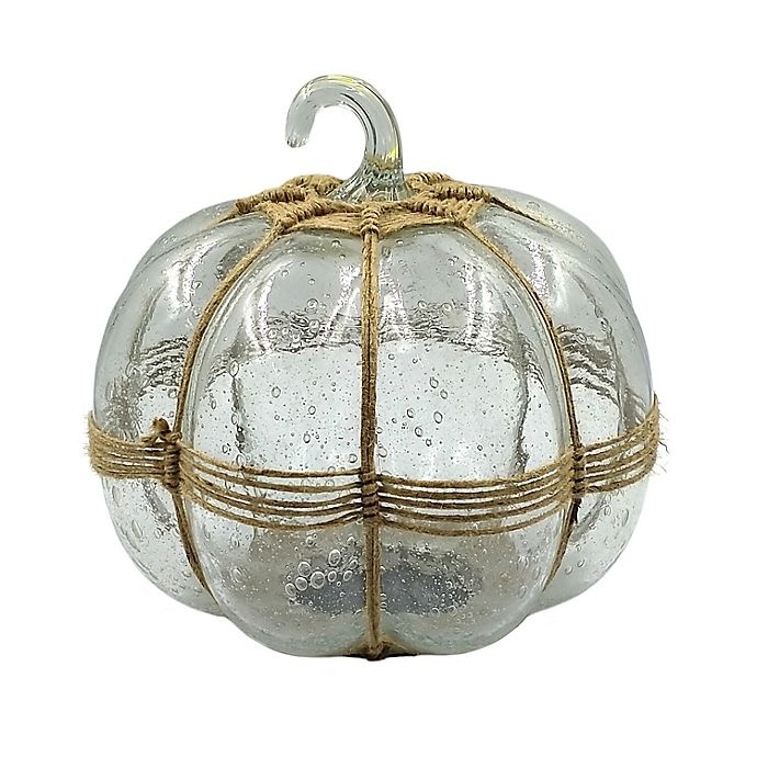 slide 1 of 1, Bee & Willow Home Bee & Willow Stacked Glass Pumpkin with Twine, 9 in