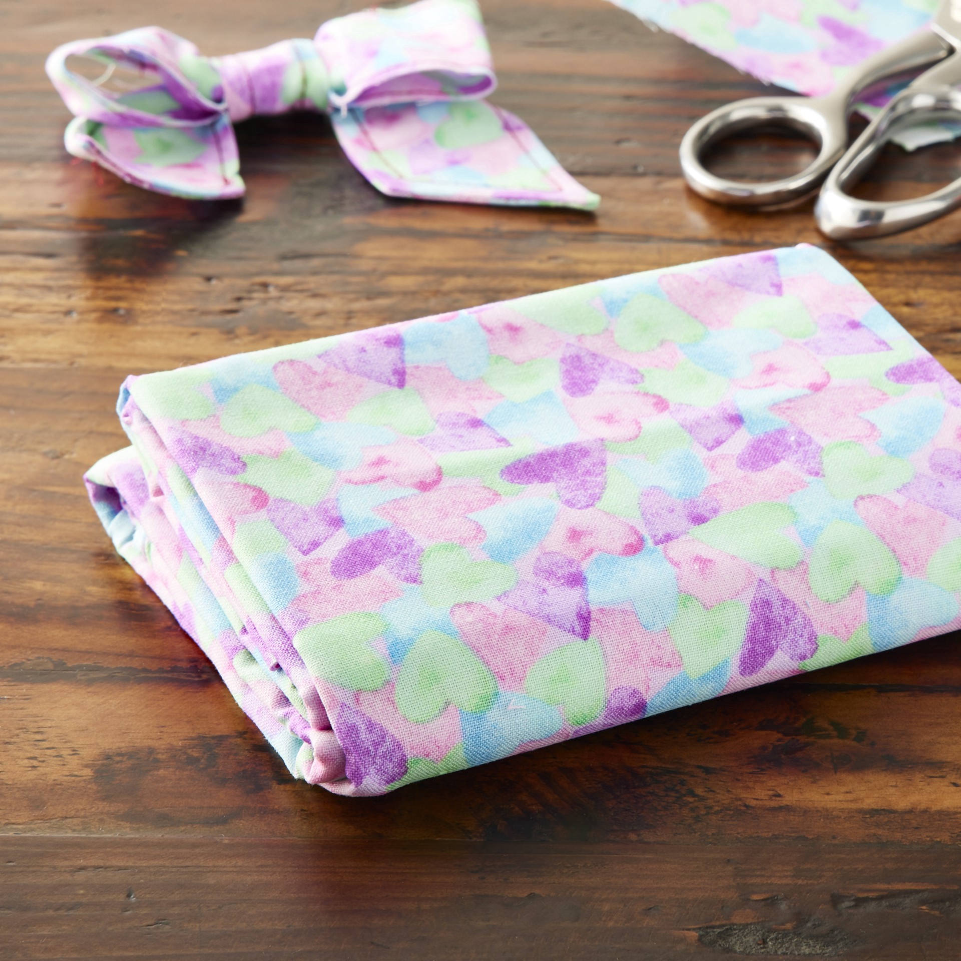 slide 3 of 4, Multicolor Hearts Cotton Fabric Bundle By Loops & Threads, 1 yd