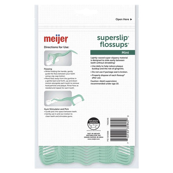 slide 4 of 5, Meijer Super Slip Flossups Mint, 150 ct