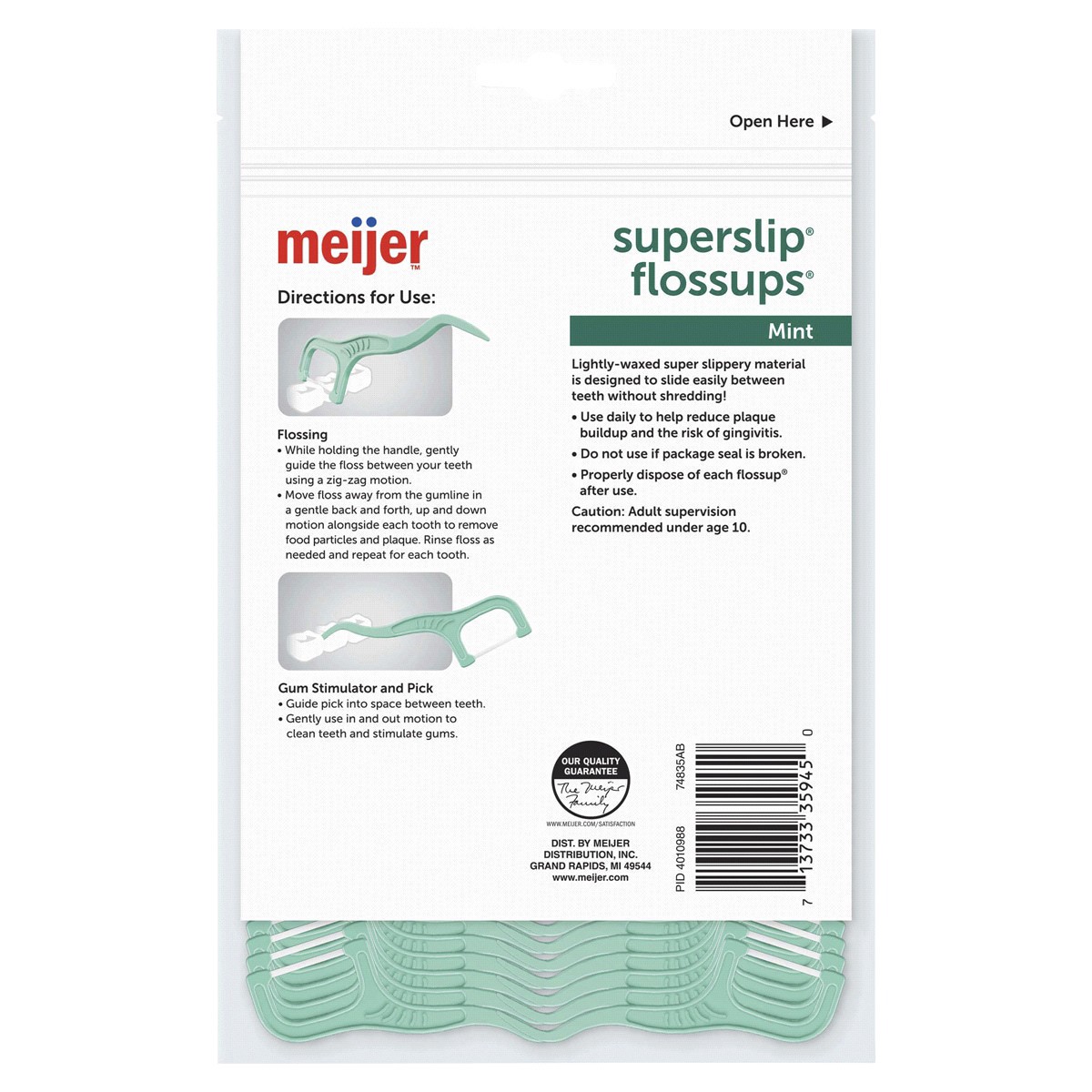 slide 5 of 5, Meijer Super Slip Flossups Mint, 150 ct