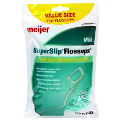 Meijer SUPER SLIP FLOSSUP MINT WITH GUM SIMULATOR AND PICK