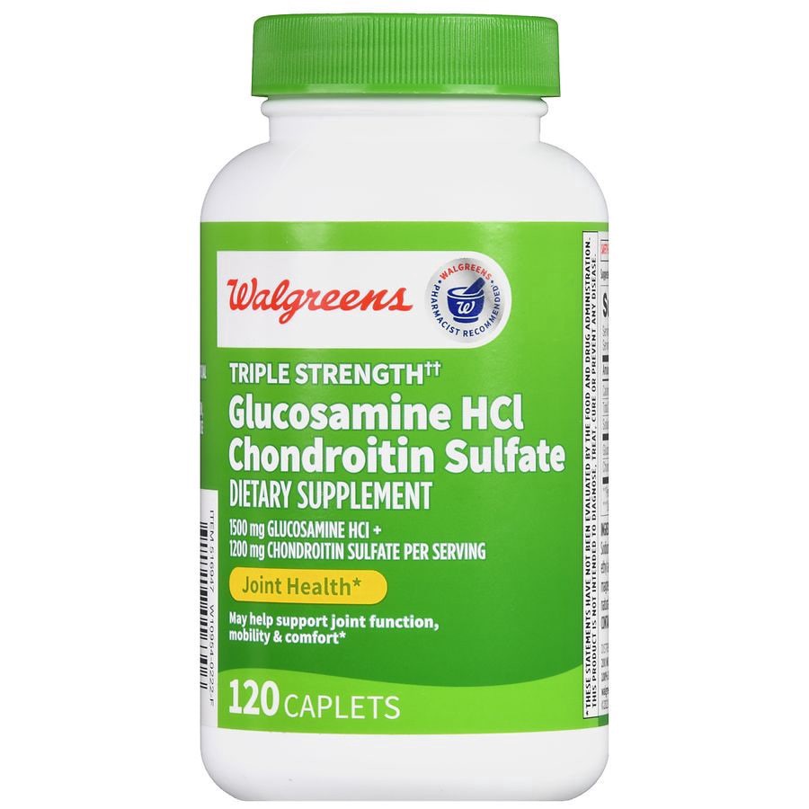 slide 2 of 5, Walgreens Triple Strength Glucosamine HCl Chondroitin Sulfate, 120 ct