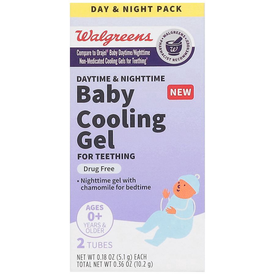 slide 1 of 3, Walgreens Daytime & Nighttime Baby Cooling Gel for Teething, 2 ct
