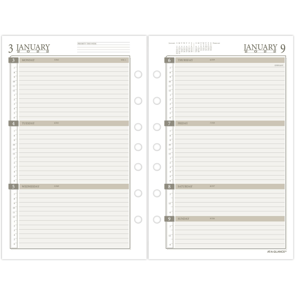 At-A-Glance Weekly/Monthly Planner Refill, Desk Size 4, 5-1/2'' X 8-1/2 ...