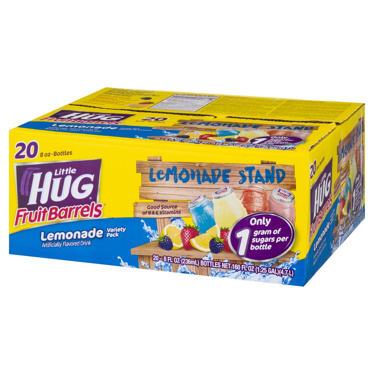 slide 2 of 9, Little HUG Fruit Barrels, Lemonade Stand, Kids Drinks Variety Pack, 20 Count, 8 FL OZ Bottles, 8 oz