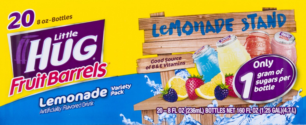 slide 8 of 9, Little HUG Fruit Barrels, Lemonade Stand, Kids Drinks Variety Pack, 20 Count, 8 FL OZ Bottles, 8 oz