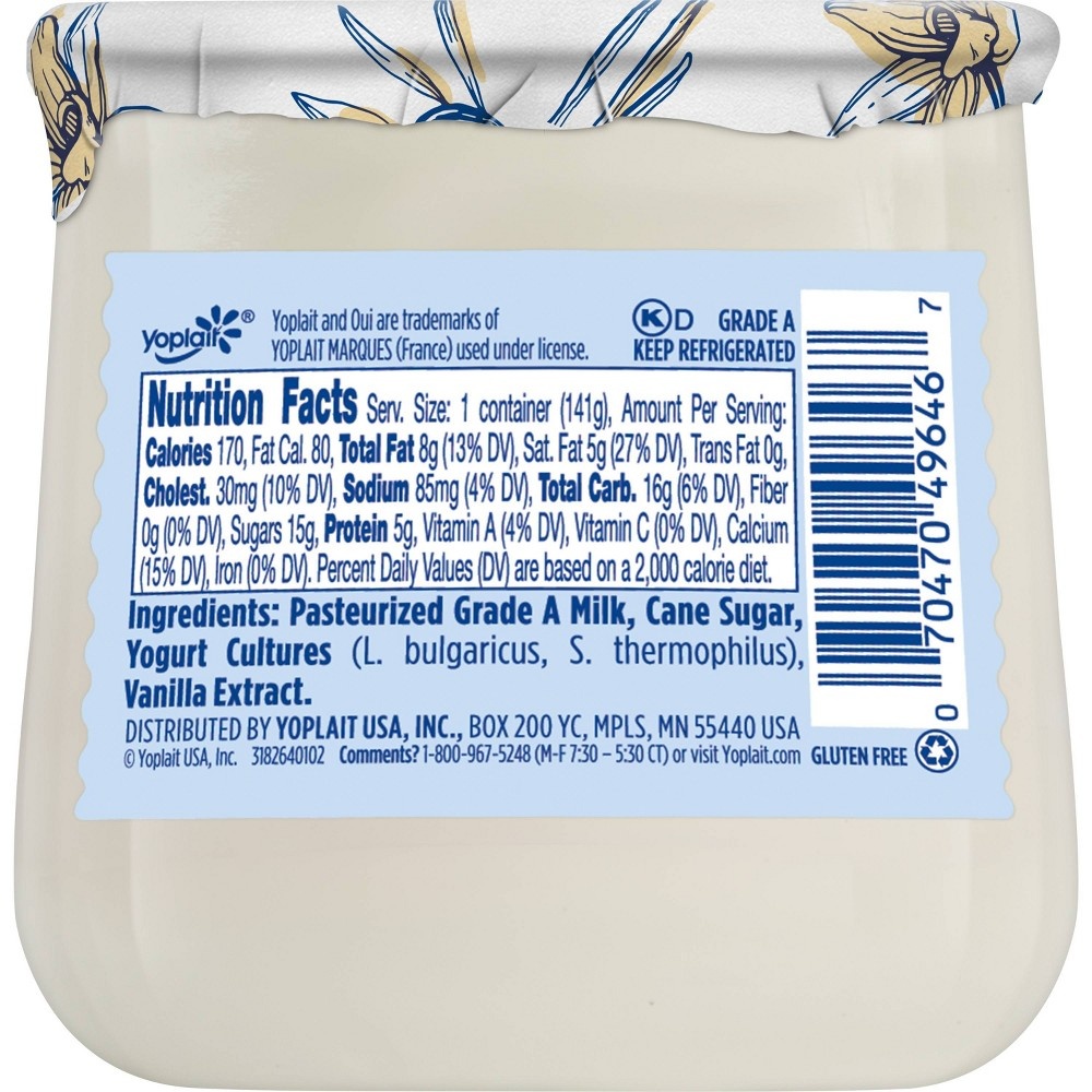 Oui by Yoplait French Style Yogurt, NonGMO, Gluten Free Yogurt