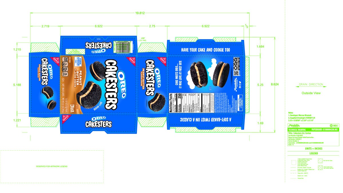 slide 2 of 13, OREO Peanut Butter Creme Cakesters Soft Snack Cakes, 5 - 2.02 oz Snack Packs, 10.1 oz