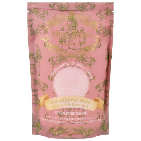slide 1 of 1, Mom Bomb Mineral Rich Eucalyptus Rose Epsom Salt, 3 lb