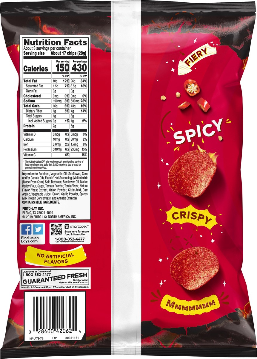 slide 6 of 7, Lay's Flamin' Hot Flavored Potato Chips 2.75 oz, 2.75 oz