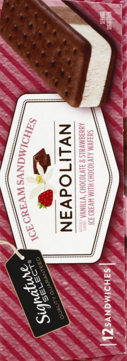 slide 5 of 7, Signature Select Neapolitan Ice Cream Sandwiches 12 - 3.5 fl oz Sandwiches, 12 ct