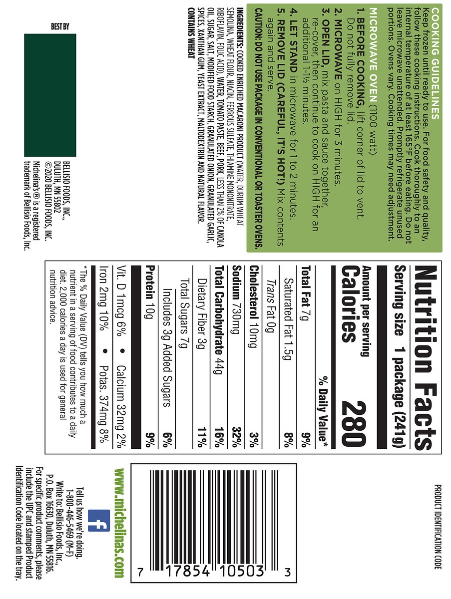 slide 3 of 7, Michelina's Spaghetti with Meat Sauce, 8.5 oz