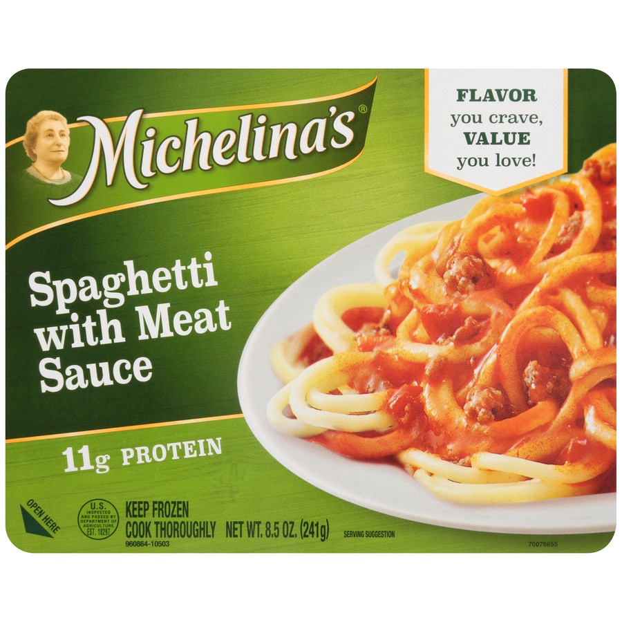 slide 1 of 7, Michelina's Spaghetti with Meat Sauce, 8.5 oz