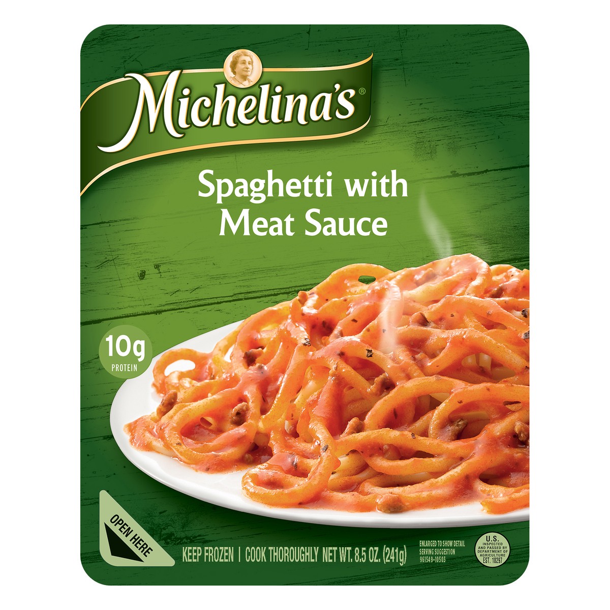 slide 1 of 6, Michelina's Authentico Spaghetti with Meat Sauce, 8.5 oz