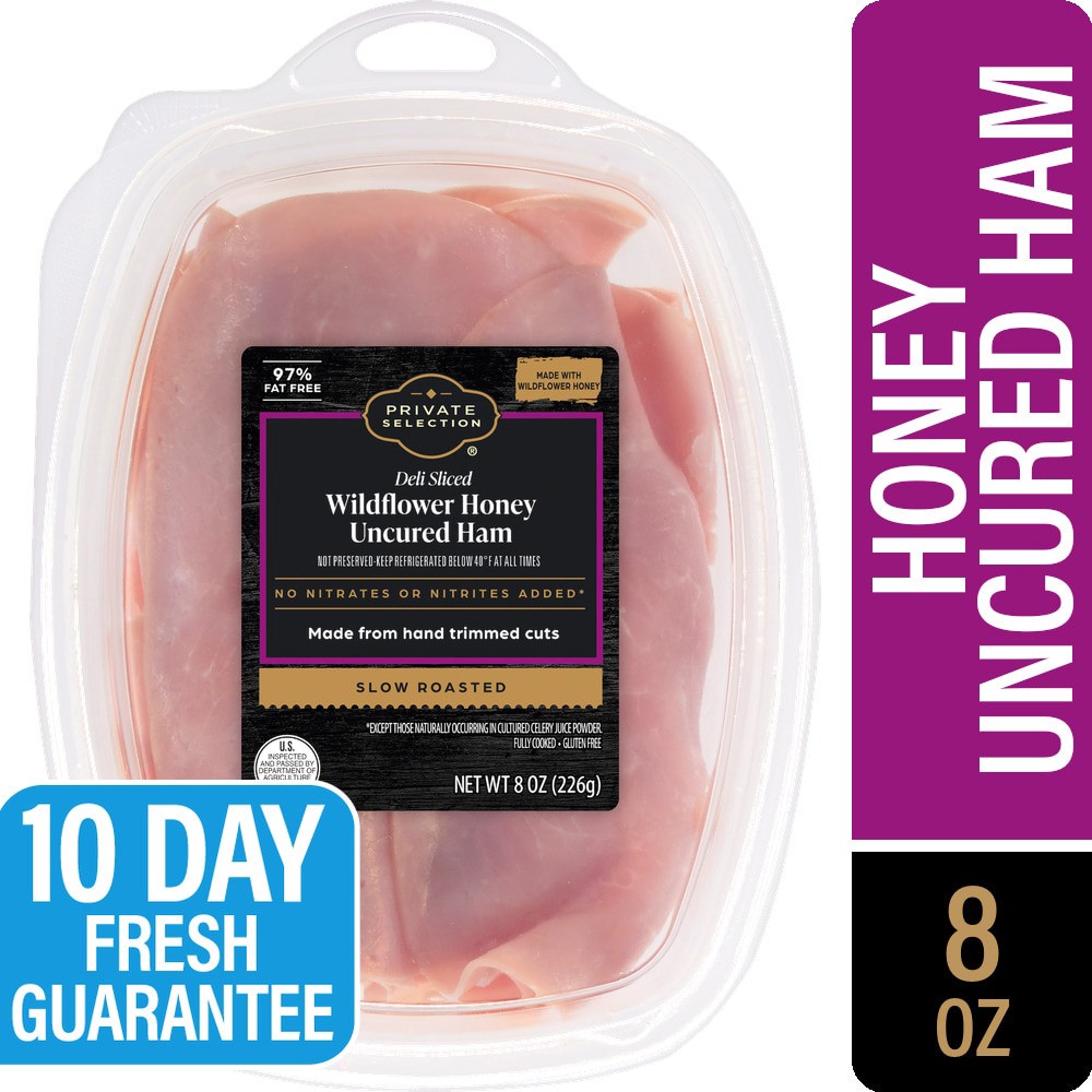 slide 1 of 4, Private Selection Sliced Wildflower Honey Uncured Ham Tub, 8 oz