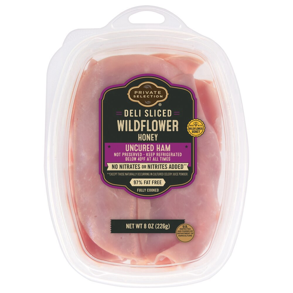 slide 1 of 4, Private Selection Sliced Wildflower Honey Uncured Ham Tub, 8 oz