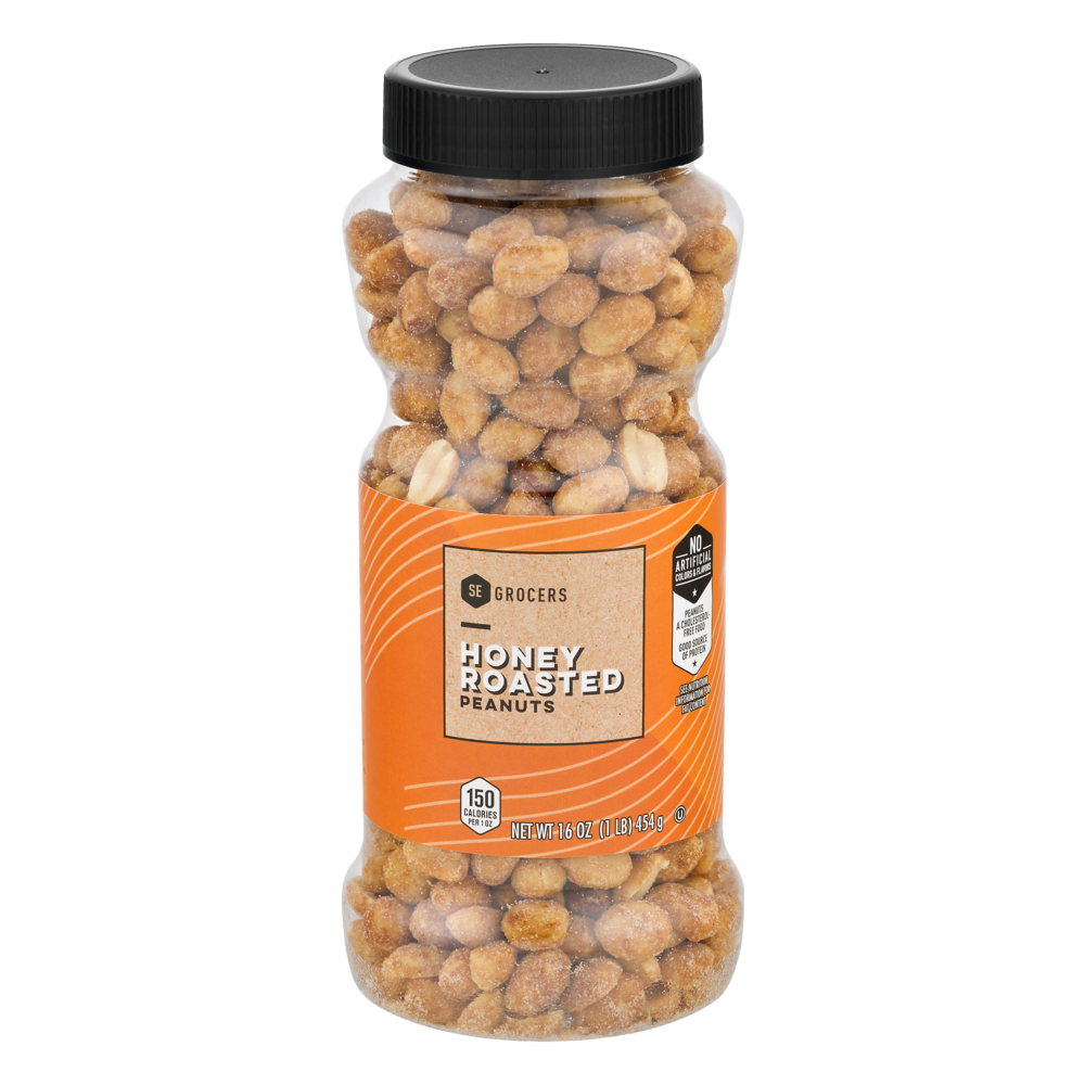 slide 1 of 1, SE Grocers Honey Roasted Peanuts, 16 oz