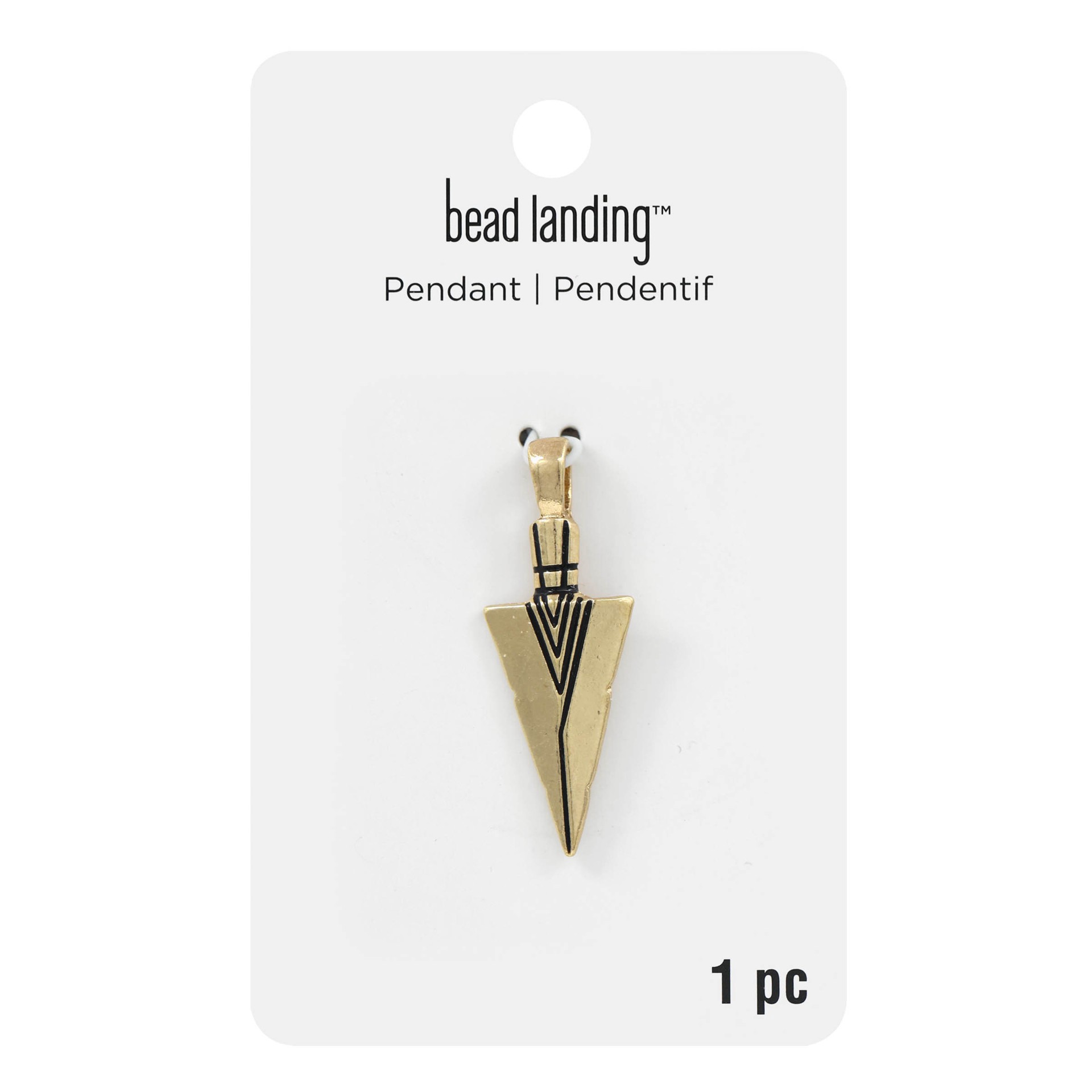 slide 2 of 2, Gold Arrow Pendant By Bead Landing, 39.62mm x 14.5mm