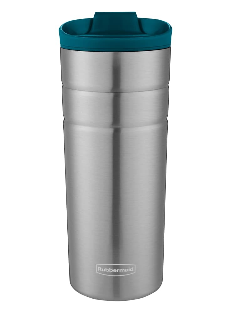 slide 1 of 1, Rubbermaid Flip Lid Travel Mug - Teal, 16 oz