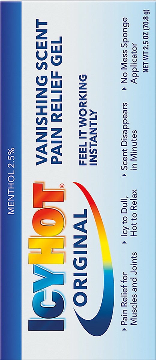 slide 2 of 5, Icy Hot Vanishing Scent Pain Relief Gel, 2.5 oz