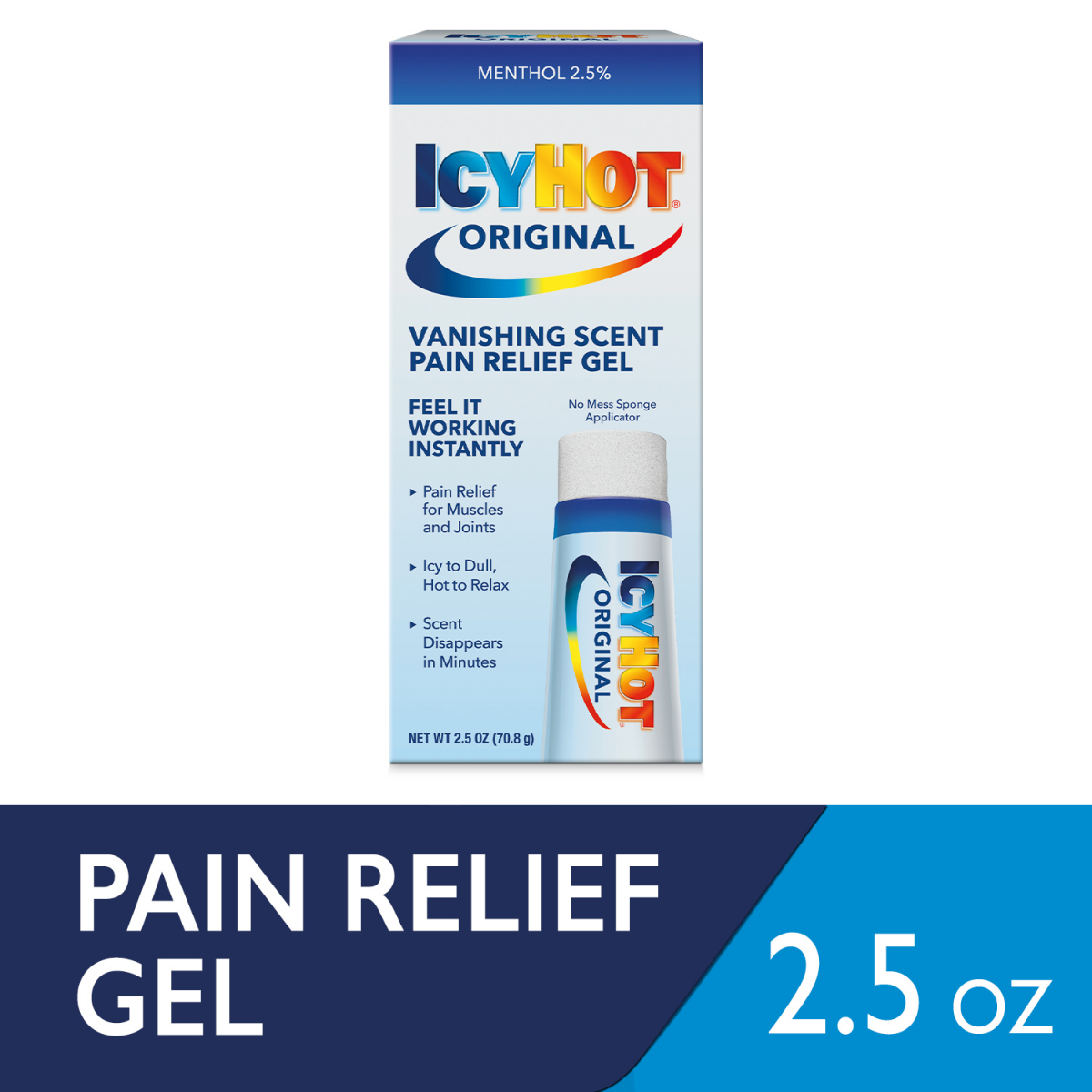 slide 1 of 5, Icy Hot Vanishing Scent Pain Relief Gel, 2.5 oz